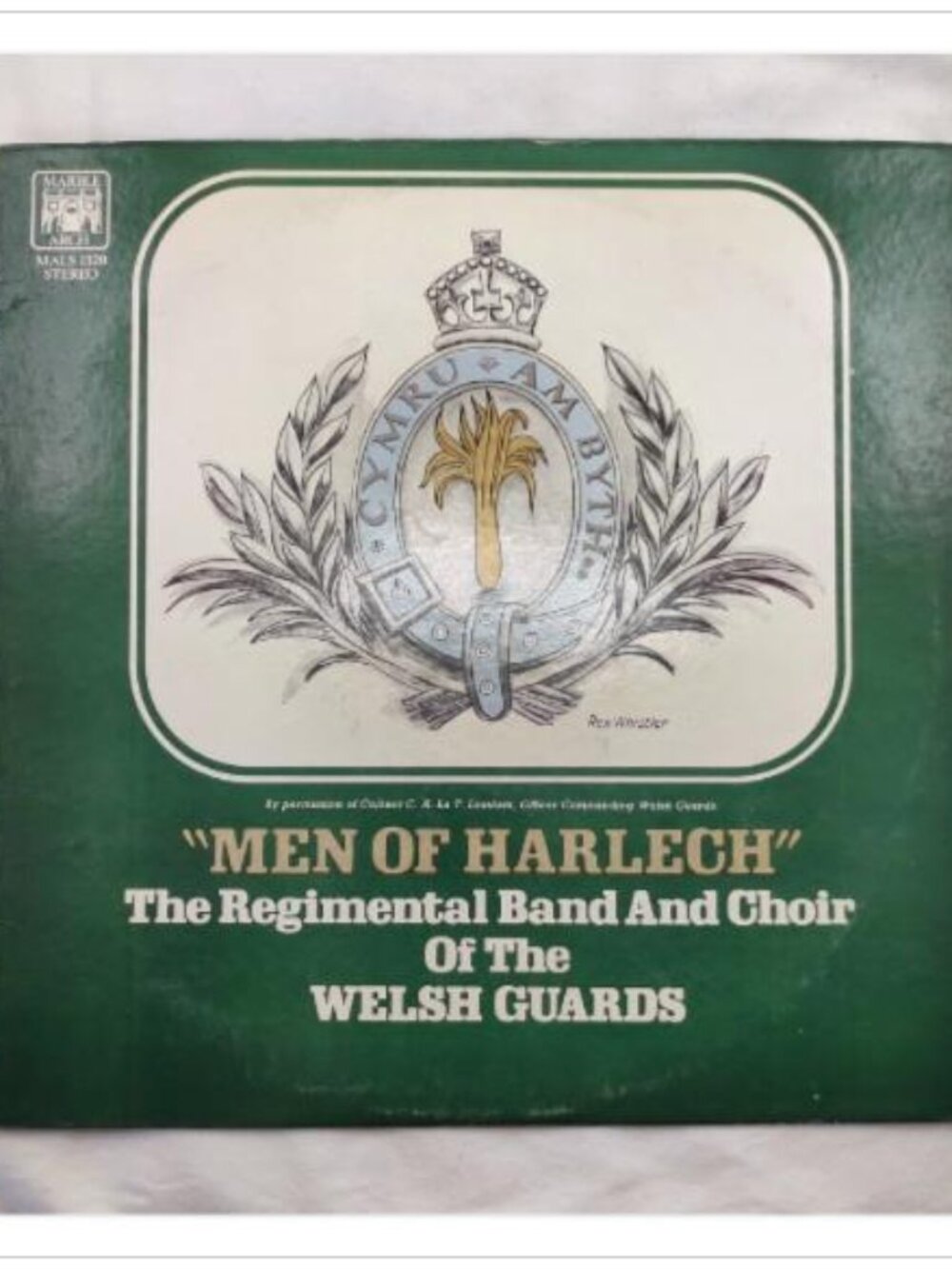 Men Of Harlech Regimental Band Choir Welsh Guards Vintage Vinyl LP Marble Arch